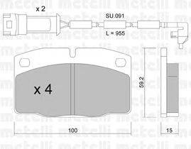 Комплект тормозных колодок, дисковый тормоз METELLI 22-0044-2K