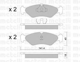 Комплект тормозных колодок, дисковый тормоз METELLI 22-0073-0