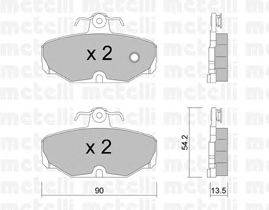 Комплект тормозных колодок, дисковый тормоз METELLI 22-0095-0