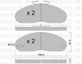 Комплект тормозных колодок, дисковый тормоз METELLI 22-0111-2