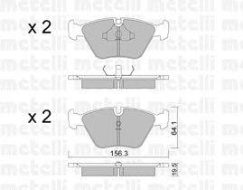 Комплект тормозных колодок, дисковый тормоз METELLI 22-0122-0
