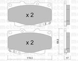 Комплект тормозных колодок, дисковый тормоз METELLI 22-0129-1