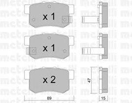 Комплект тормозных колодок, дисковый тормоз METELLI 22-0173-0