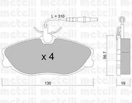 Комплект тормозных колодок, дисковый тормоз METELLI 2202140