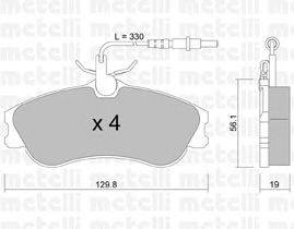 Комплект тормозных колодок, дисковый тормоз METELLI 22-0217-0