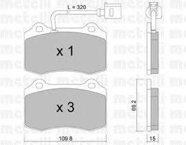 Комплект тормозных колодок, дисковый тормоз METELLI 22-0251-4