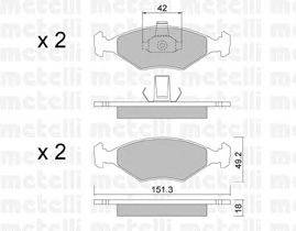 Комплект тормозных колодок, дисковый тормоз METELLI 22-0273-2