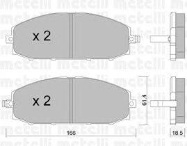 Комплект тормозных колодок, дисковый тормоз METELLI 22-0407-0