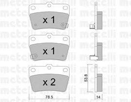 Комплект тормозных колодок, дисковый тормоз METELLI 22-0431-0