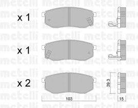 Комплект тормозных колодок, дисковый тормоз METELLI 22-0514-0