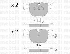 Комплект тормозных колодок, дисковый тормоз METELLI 22-0559-0