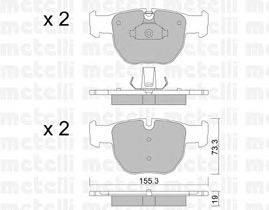 Комплект тормозных колодок, дисковый тормоз METELLI 22-0598-0