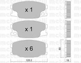 Комплект тормозных колодок, дисковый тормоз METELLI 22-0622-0