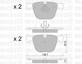 Комплект тормозных колодок, дисковый тормоз METELLI 22-0773-0