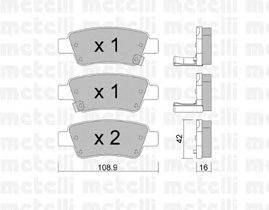 Комплект тормозных колодок, дисковый тормоз METELLI 22-0790-0