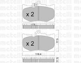 Комплект тормозных колодок, дисковый тормоз METELLI 22-0799-0
