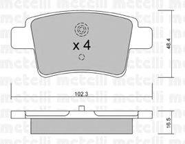 Комплект тормозных колодок, дисковый тормоз METELLI 22-0801-0