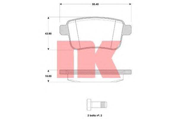 Комплект тормозных колодок, дисковый тормоз NK 223960