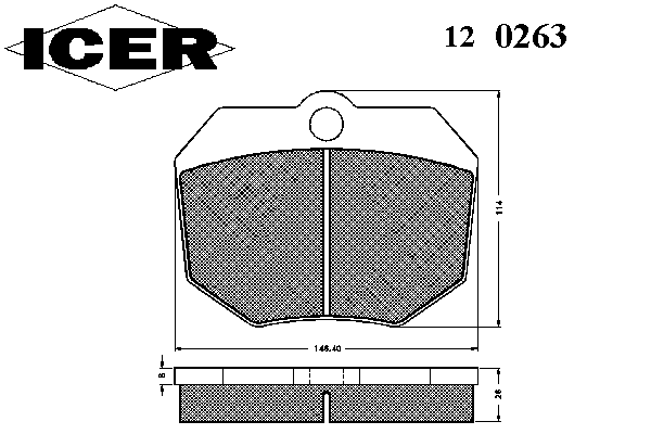 Комплект тормозных колодок, дисковый тормоз ICER 120263