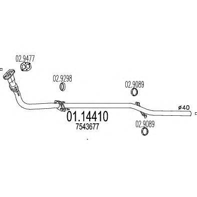 Труба выхлопного газа MTS 01.14410