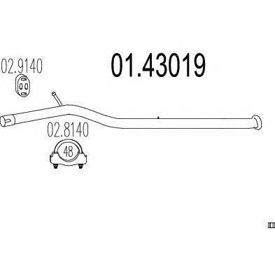 Труба выхлопного газа MTS 01.43019