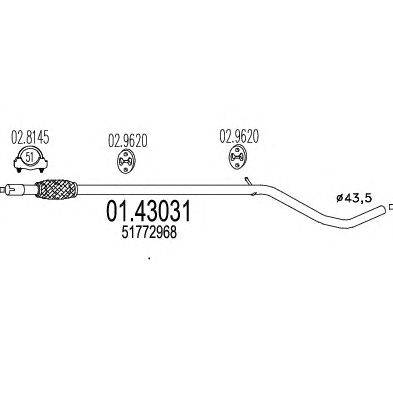 Труба выхлопного газа MTS 0143031