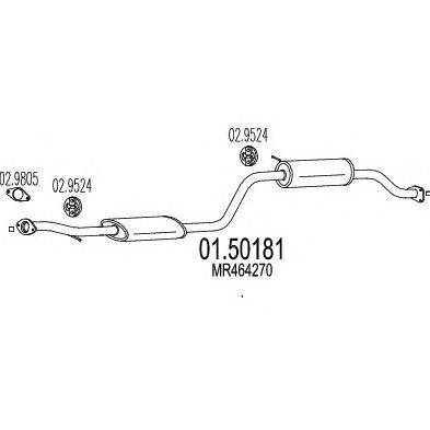 Средний глушитель выхлопных газов MTS 01.50181