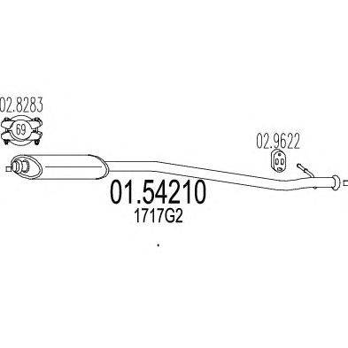 Средний глушитель выхлопных газов ROSI 12680