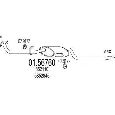Средний глушитель выхлопных газов MTS 01.56760