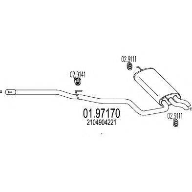 Глушитель выхлопных газов конечный MTS 01.97170