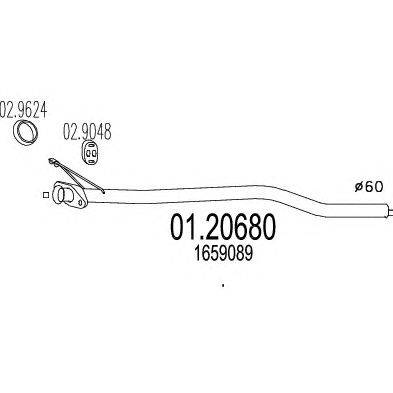 Труба выхлопного газа MTS 01.20680