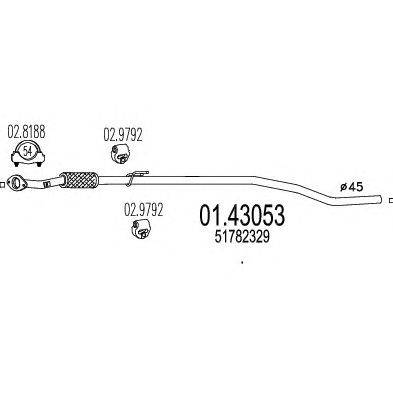 Труба выхлопного газа MTS 01.43053