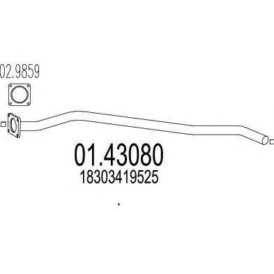 Труба выхлопного газа MTS 01.43080