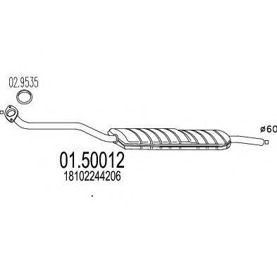 Средний глушитель выхлопных газов MTS 01.50012