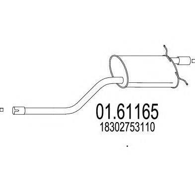 Глушитель выхлопных газов конечный MTS 01.61165