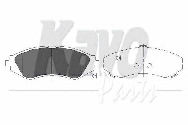 Комплект тормозных колодок, дисковый тормоз KAVO PARTS KBP-1008