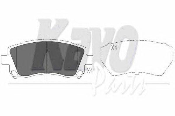 Комплект тормозных колодок, дисковый тормоз KAVO PARTS KBP8001