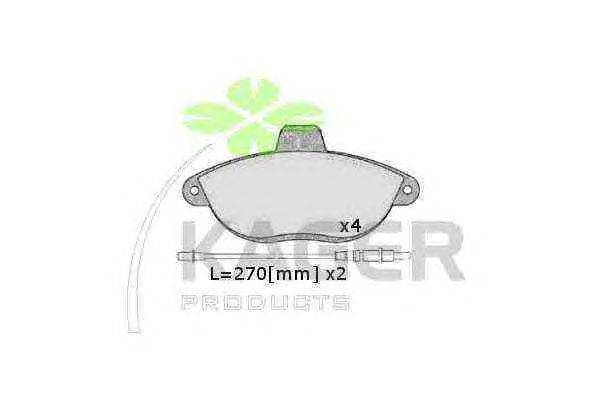 Комплект тормозных колодок, дисковый тормоз KAGER 35-0180