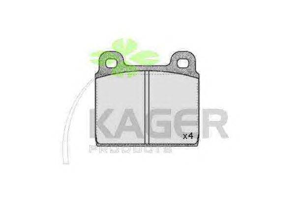 Комплект тормозных колодок, дисковый тормоз KAGER 350371