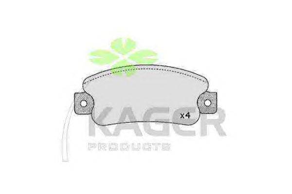 Комплект тормозных колодок, дисковый тормоз KAGER 35-0406