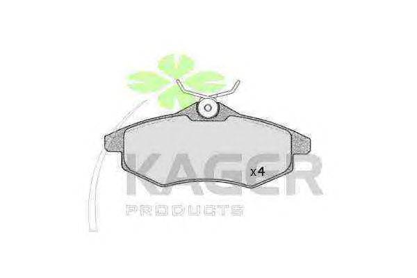 Комплект тормозных колодок, дисковый тормоз KAGER 23406