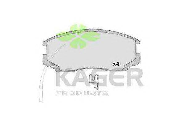 Комплект тормозных колодок, дисковый тормоз KAGER 350572