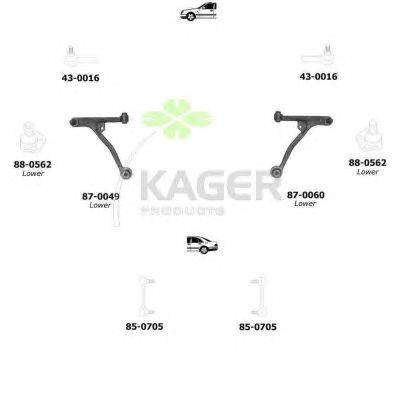 Подвеска колеса KAGER 801270