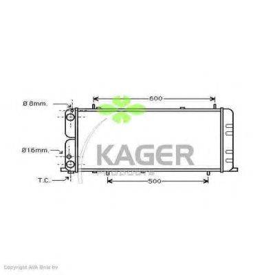 Радиатор, охлаждение двигателя KAGER 310010