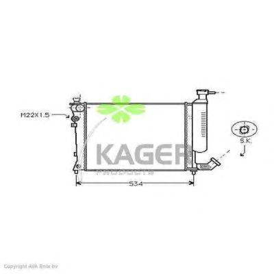 Радиатор, охлаждение двигателя KAGER 310157