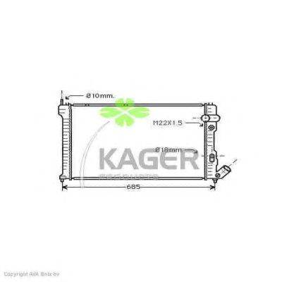 Радиатор, охлаждение двигателя KAGER 31-0160