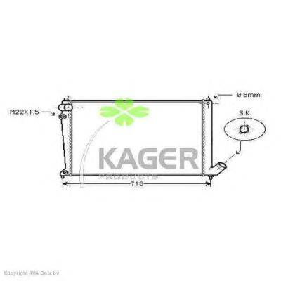 Радиатор, охлаждение двигателя KAGER 310170