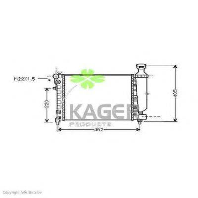Радиатор, охлаждение двигателя KAGER 310174