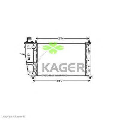 Радиатор, охлаждение двигателя KAGER 310434