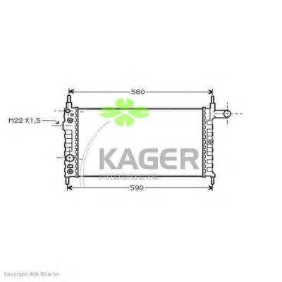 Радиатор, охлаждение двигателя KAGER 310761